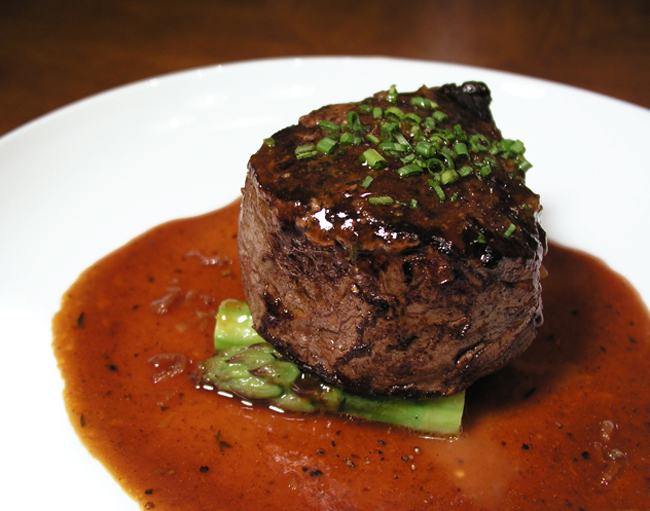 Char Broiled Filet Mignon with Black Truffle Demi Glace 