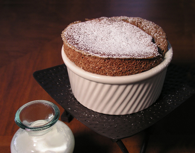Ghirardelli Chocolate Souffle with Creme Anglaise 